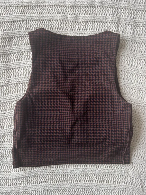 OFFLINE by Aerie NWT REAL ME XTRA brown houndstooth top - Image 2