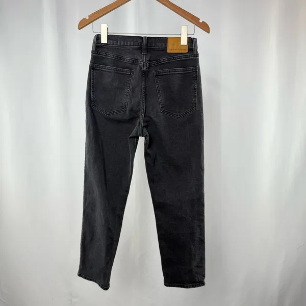 Denim Forum The Arlo High Rise Straight Jean in Black‎ Size 26 x 26 L - Image 8