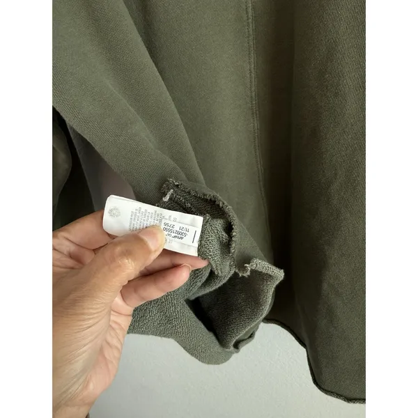 Aerie Down to Earth Crewneck Sweatshirt Olive Green Oversized Boho Lounge Small - Image 9
