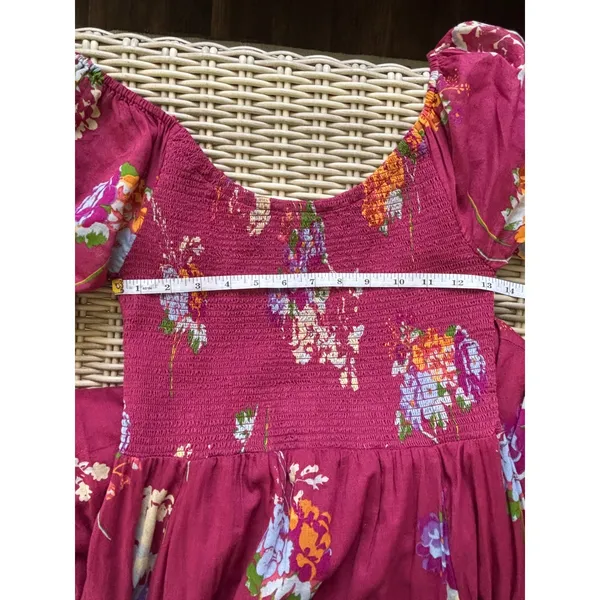 Free People Morning Glory Maxi Dress Small smocked lace boho cowgirl‎ maximalist - Image 10