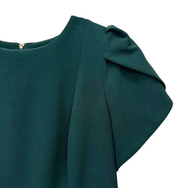 Calvin Klein Dark Green Tulip Sleeve Stretch Crepe Sheath Dress‎ Size 6 - Image 6