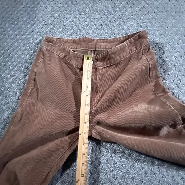 Brandy Melville J. Galt Corduroy Pants Women S Brown Flare Wide Leg Mid Rise 70s - Image 9