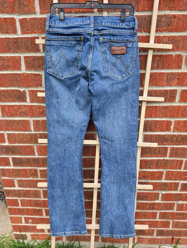 Wrangler Retro Slim boot cut denim blue jeans stretch size 7/9 - Image 7