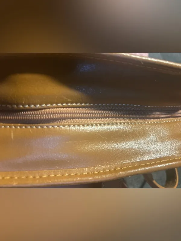 Vintage Cole Haan Tan Leather Satchel Medium Handbag G Series Village Buckle Y2K - Image 6