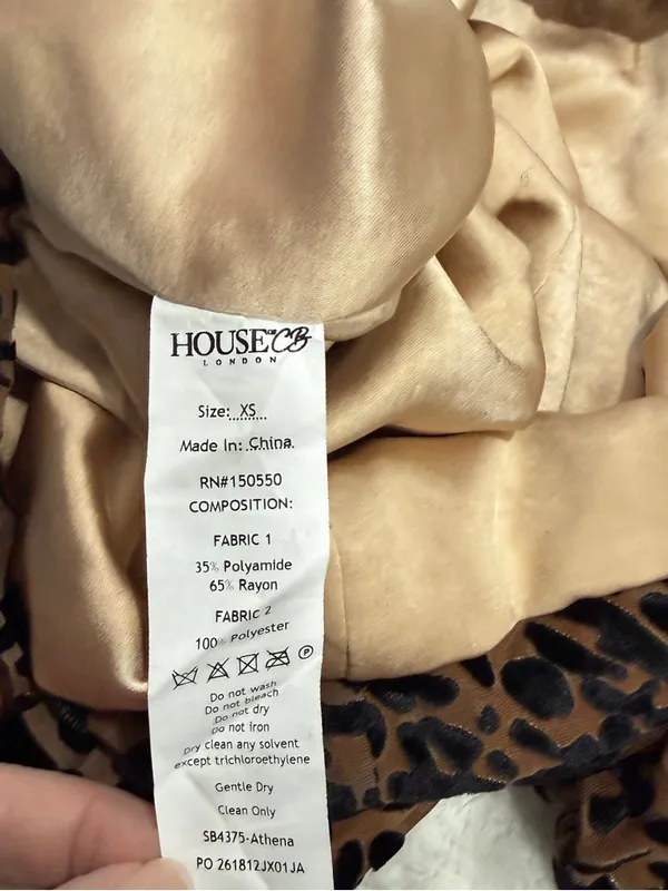 House of CB Athena Leopard Burnout Velvet Corset Mini Dress XS - Image 10
