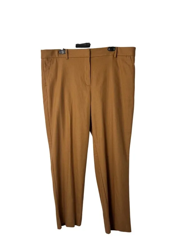 LOFT Riviera Slim Mid Rise Camel Cotton Linen Pants Womens 14 NEW - Image 3
