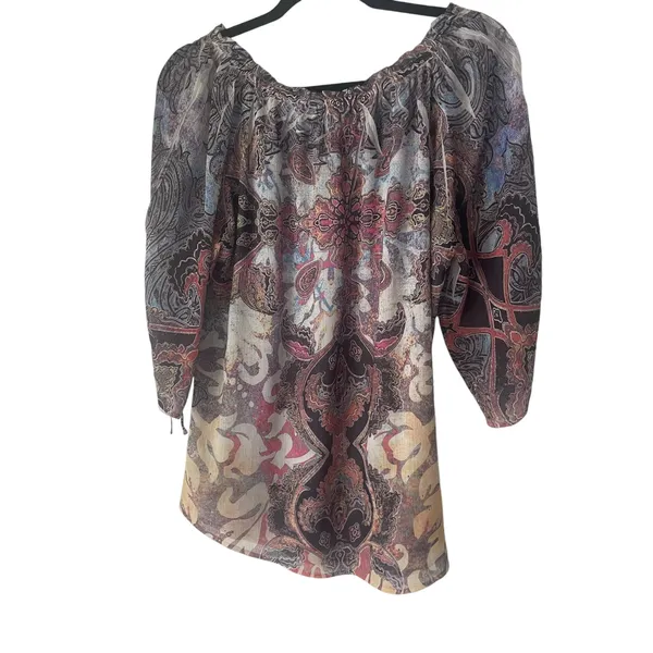 Live and Let Live Women's‎ Size XL Hippie Boho Printed Top - Image 6