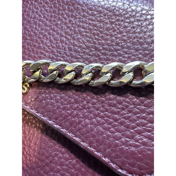 Michael Kors Crossbody Shoulder Bag Leather Burgundy Chain Strap 9x7‎ - Image 11