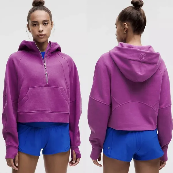NEW Lululemon Scuba Oversized Half Zip Hoodie Vivid‎ Plum Athletic Cozy XL/XXL - Image 2