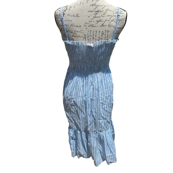 Victorias Secret‎ Angels Blue White Striped Smocked Sequin Sundress Small - Image 2