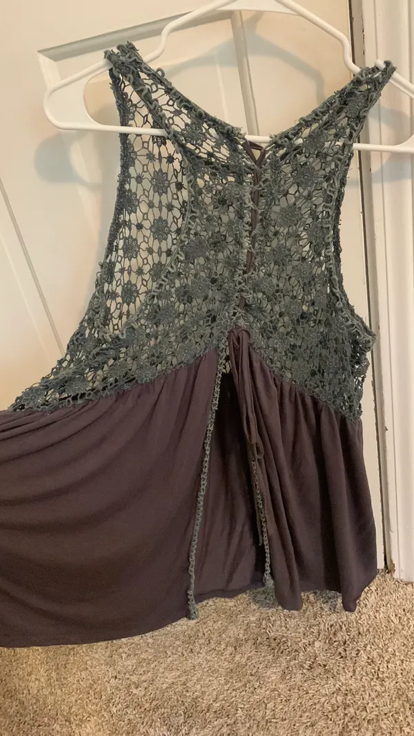 Grey Open Tie Back Tank Size L - Image 3