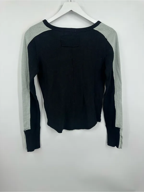 We The Free Tasha Black Thermal Long Sleeve Shirt Size Small Boho - Image 6