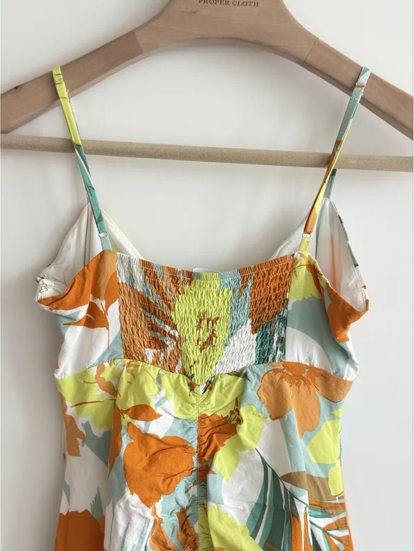 ASTR The Label Tropical Ruched Mini Dress Linen Blend Size M - Image 7