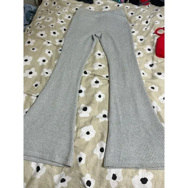 Aerie grey flannel flare pants - Image 4