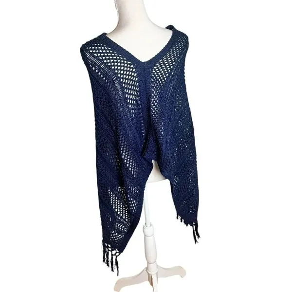 Lily Pulitzer 100% Cotton Viala Sweater Wrap, One Size, Navy - Image 4