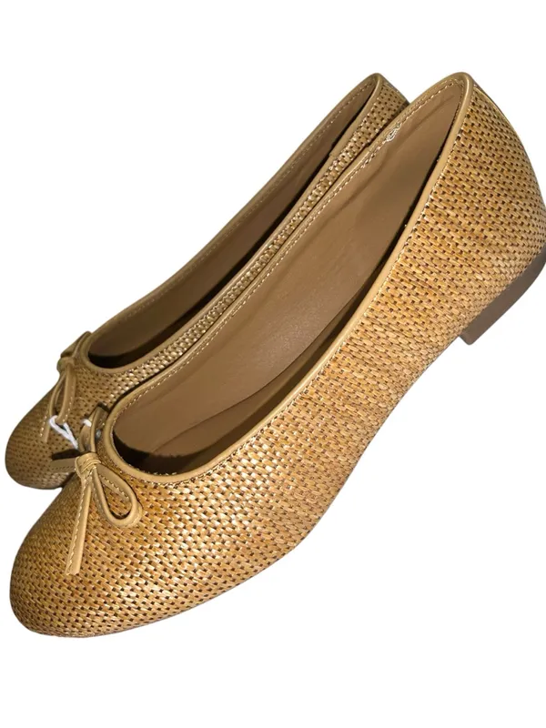 Serra brand super cute beige woven style ballerina flats - Image 9