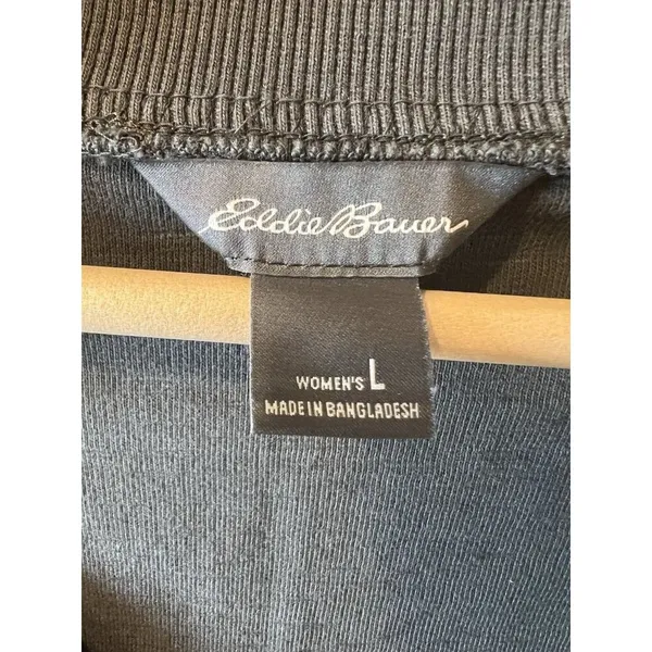 Eddie Bauer Golden Point Terry V-Neck Sweatshirt Dark Loden Green Size Large - Image 4