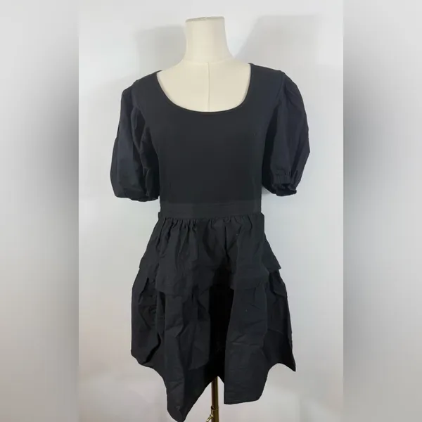New! Ulla Johnson Tilda Mixed Media‎ Minidress in Black Sz Medium $390 - Image 5