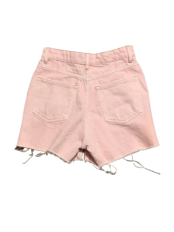 Zara Pink Button Fly Raw Hem Shorts Size 2 - Image 7