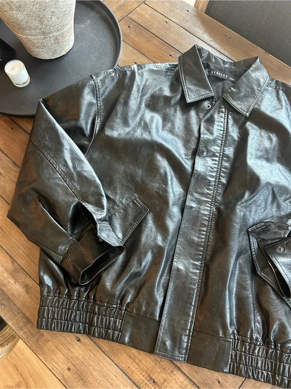Lioness Kenny Vegan Leather Bomber Jacket L - Image 6