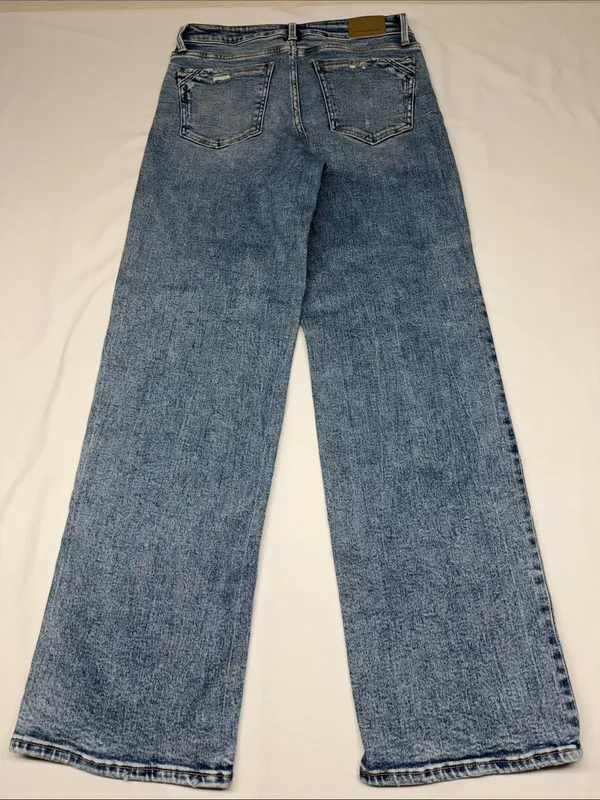 Buckle Light Blue Distressed Wide-Leg Relaxed Jeans - Image 2