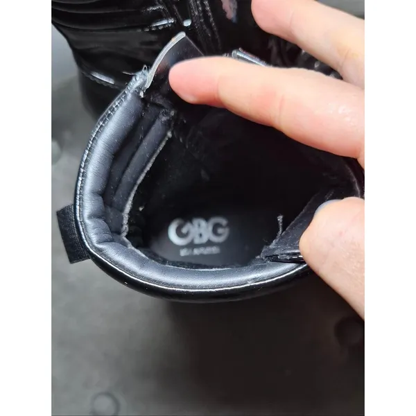 G by Guess Black Patent Lace-Up Chunky Heel Combat Boots 8.5 - Image 5
