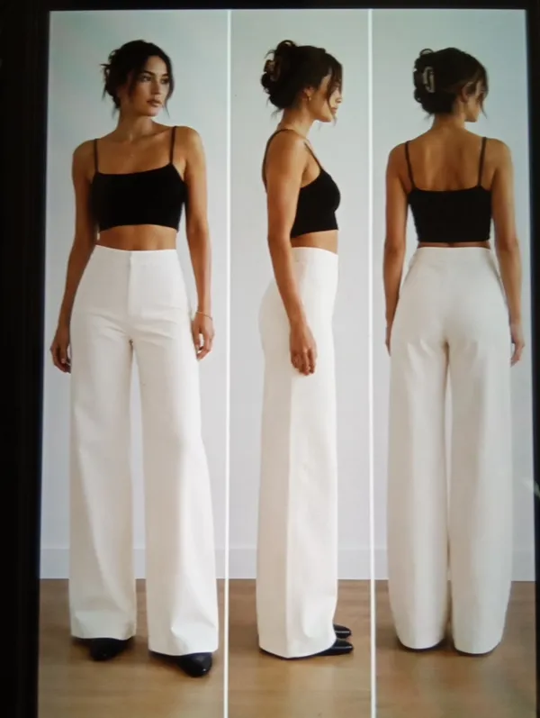 Wilfred Aritzia Ascendant Pant High Waisted cotton Utility Cream Wide Leg Sz4 - Image 2