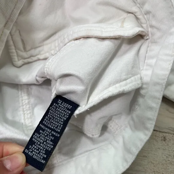 2000s Y2k American Eagle White Corduroy Button Jacket Womens‎ Size M - Image 6