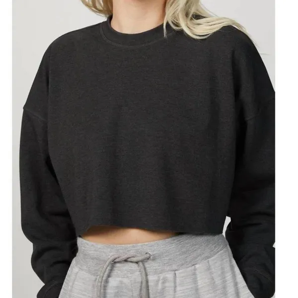 WeWoreWhat Cropped Sweatshirt Size XL Gray Casual Lounge Minimalist Cozy Comfort - Image 14