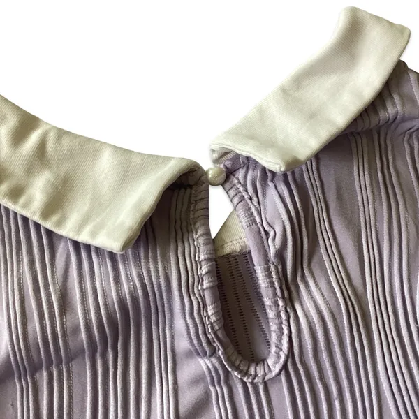 SheIn Mauve Purple Essnce Contrast Collar Keyhole Back Top - Image 10
