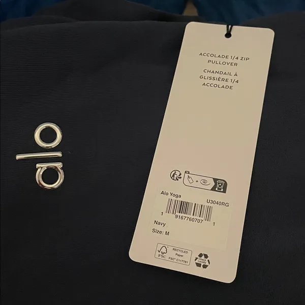 ALO Yoga NWT Accolade 1/4 Zip Pullover Navy Blue Size M oversized - Image 8