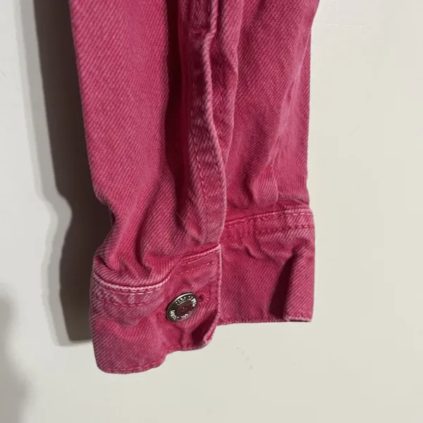Zara Z1975 Cropped Denim‎ Jean Jacket Barbiecore Pink Size Medium - Image 4
