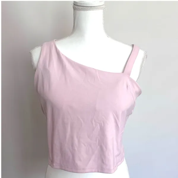 Lululemon Asymmetrical Baby Pink Workout Tank Supportive Activewear Size 14 - Image 2