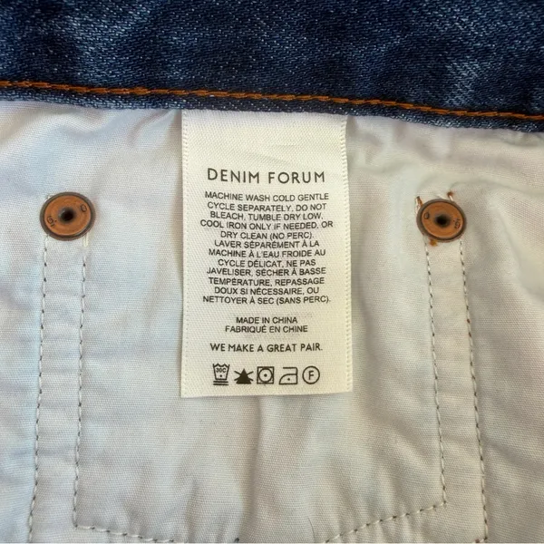 ARITZIA DENIM FORUM Farrah Hi Rise Wide Leg Jeans Womens 32 Blue Dark Wash Pants - Image 13