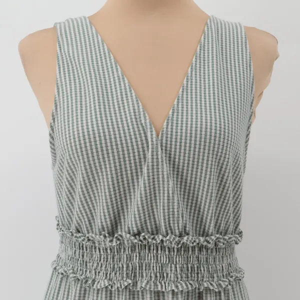 American‎ Eagle Green Gingham Dress Womens Size M Ruffle Smocked Waist Tiered - Image 2
