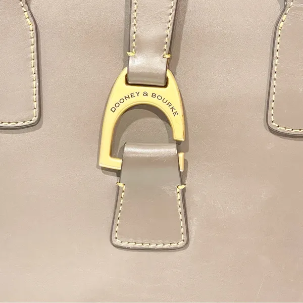 Dooney & Bourke Leather Small Shannon Tote Grey Leather Gold Hardware‎ - Image 2