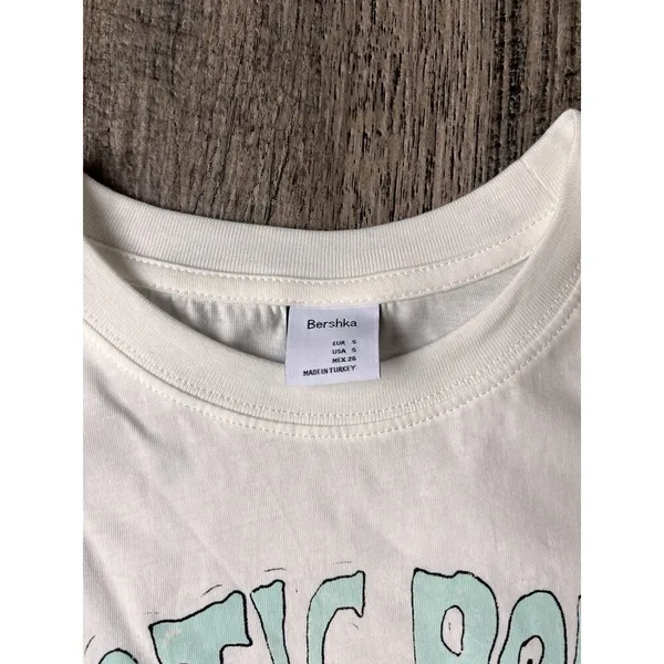 Bershka white multicolor Oversized shirt size Small "witchery time" mystic power - Image 8