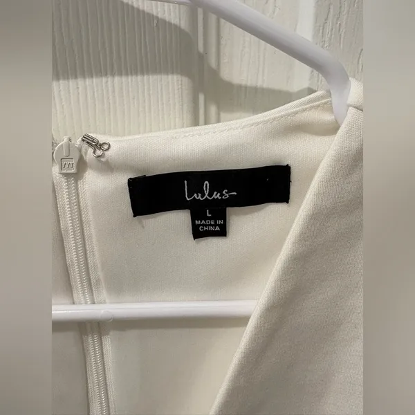 Lulu's Ivory V-Neck Mini Dress - Image 9