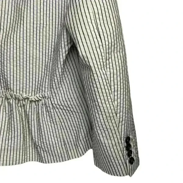 Ann‎ Taylor Loft Women's Blazer Jacket Ivory/White and Black Stripes Size 8 - Image 8
