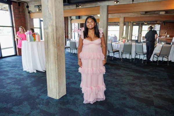 Lulus Pure Radiance Pink Mesh Swiss Dot Tiered Maxi Dress - Image 3