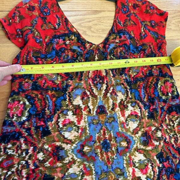 Anthropologie Maeve Women’s Red Medallion Mini Shift Dress‎ Size XS Abstract - Image 10