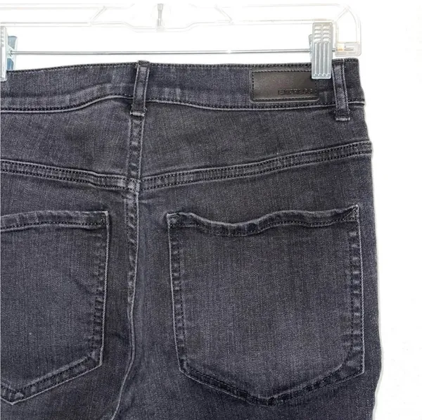 Express Perfect Denim Charcoal Black High Rise Ankle Skinny - Image 7