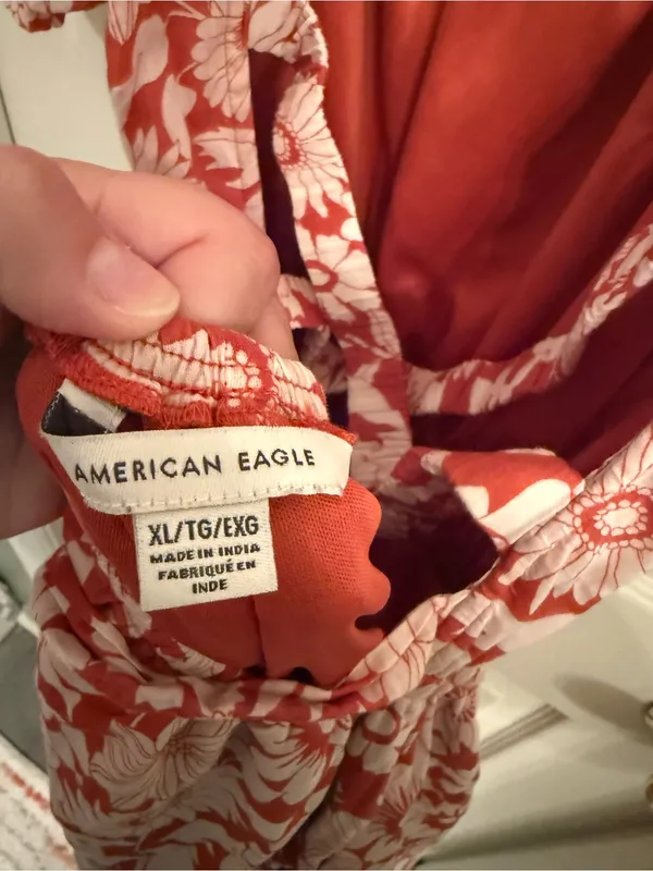American Eagle Outfitters Red and White Floral Mini Dress - Image 3