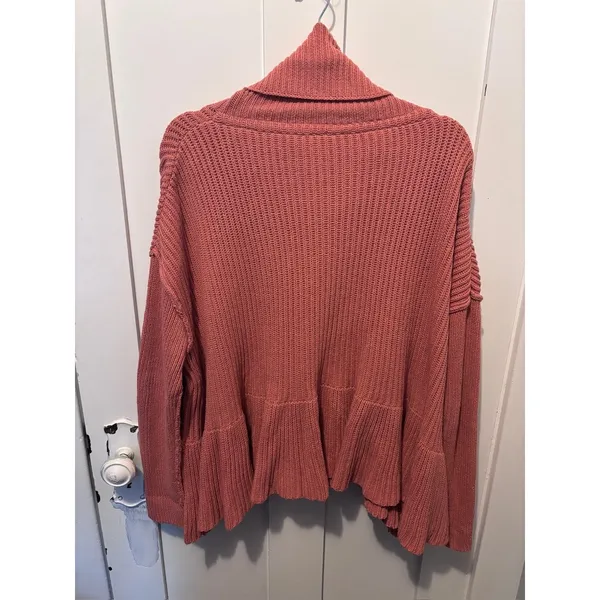 Free People Oversized Layer Cake Sweater L Dusty Rose coastal grandmother - Image 3