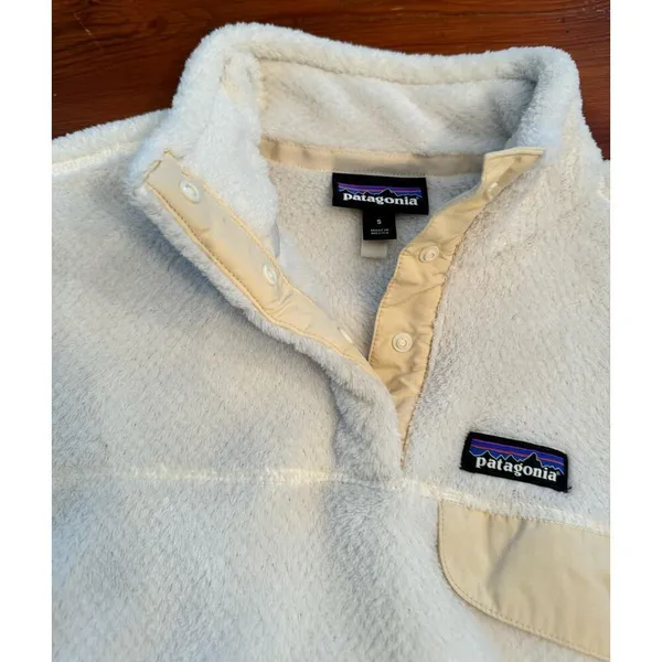 Patagonia Snap T Fleece Pullover Cream size small - Image 6