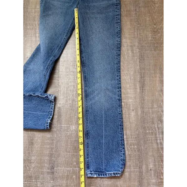 Reformation Liza Button Fly High Rise Straight Jeans Malta Medium Wash Size 23 - Image 14