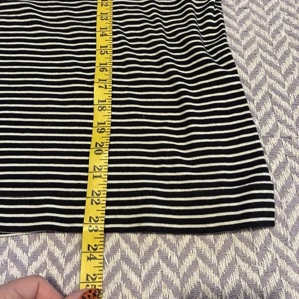 Lauren Ralph Lauren Womens Knit Tee Top Black/White Striped Elbow Patch Large - Image 7