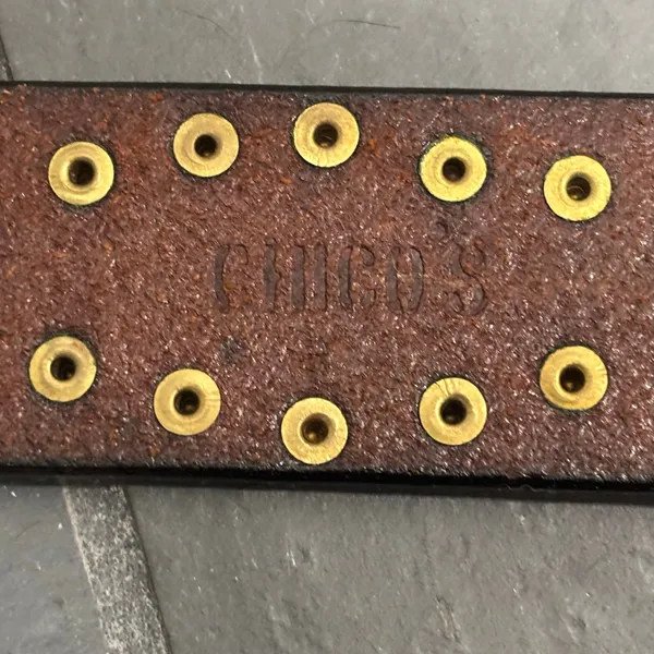 Chico's Brown Leather Belt With Brass Buckle & Rivets - One Size - Image 3