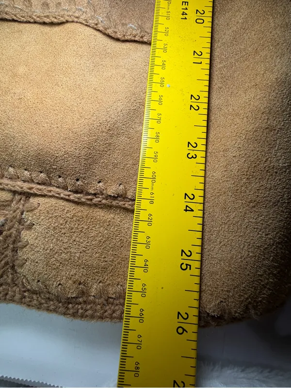 Vintage 80s Genuine Suede Leather Hooded Belted Jacket Sweater Knit Sleeves S/M - Image 7