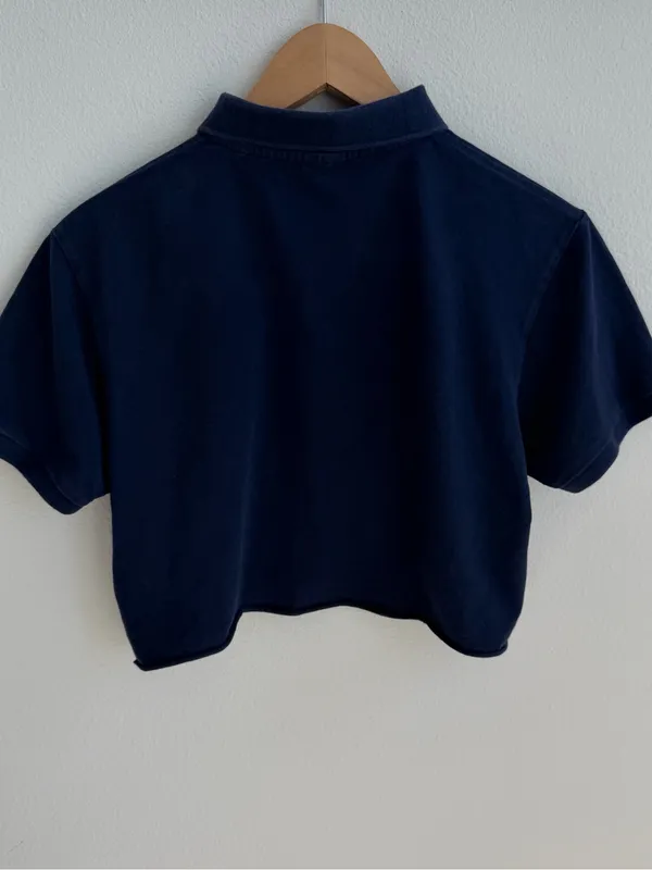 Navy Polo Ralph Lauren Cropped Polo - Image 9